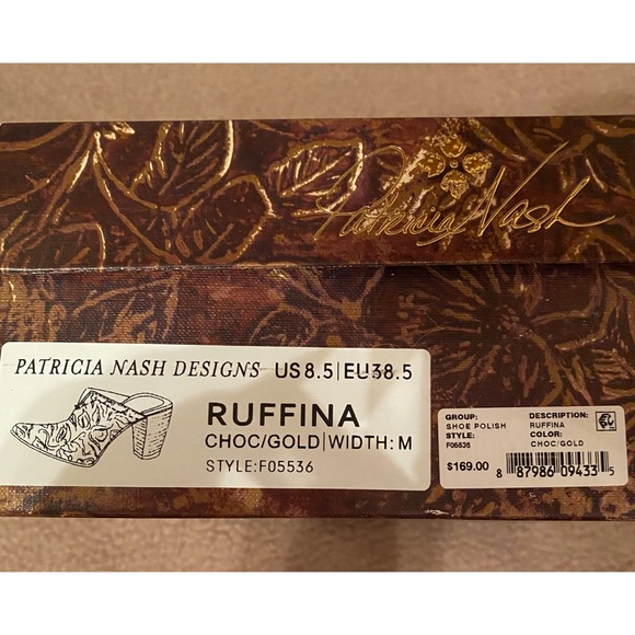 Patricia Nash Ruffina Chocolate/Gold Mules - Picture 6 of 7